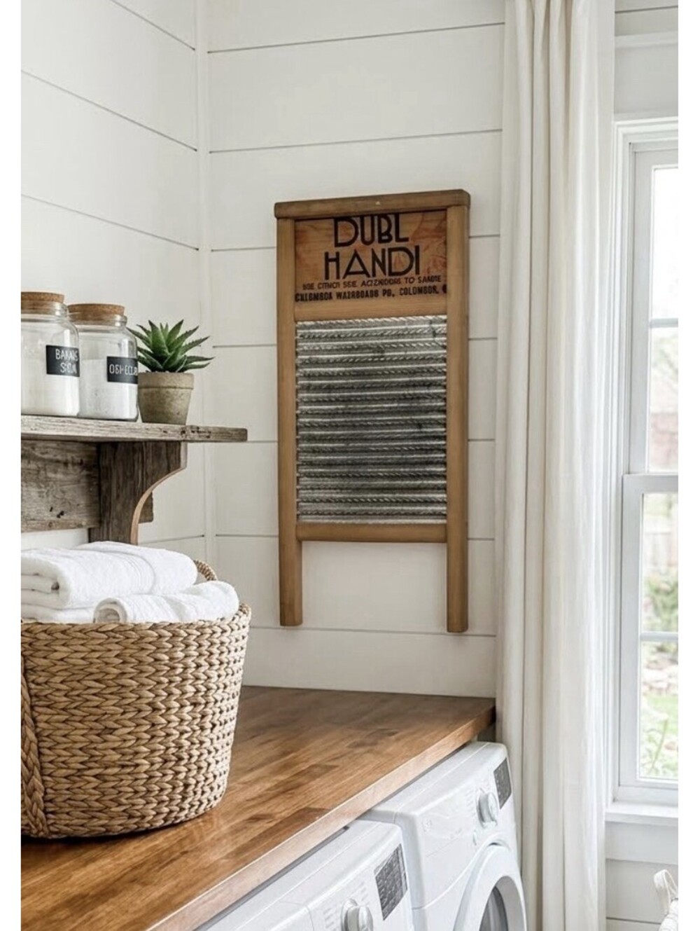 Vintage Dubl Handi Washboard Co Columbus Ohio Wash Board Laundry Decor Farmhouse